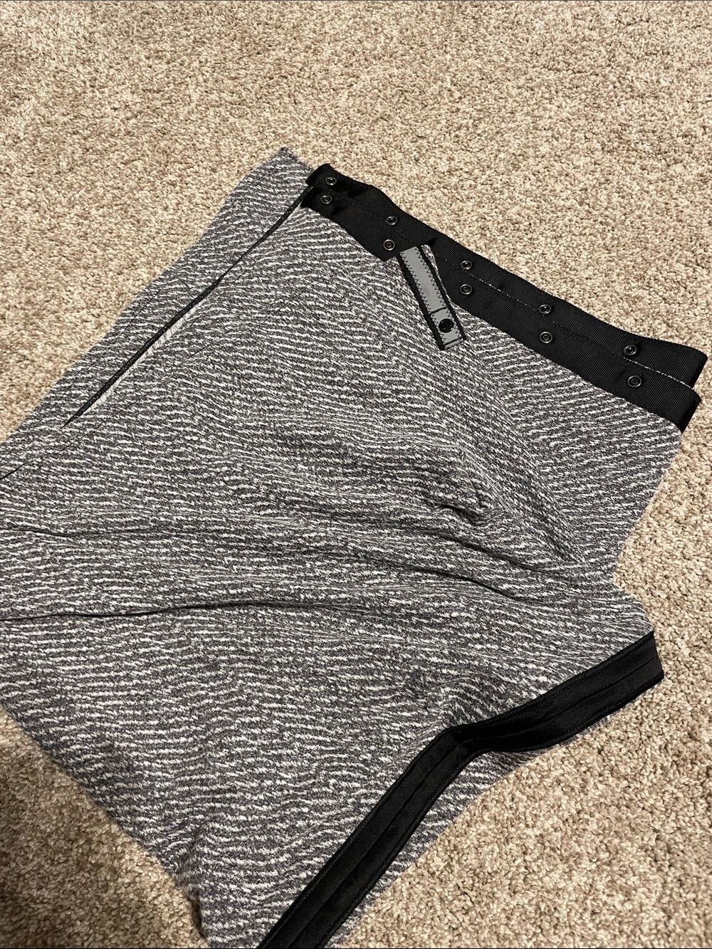 lululemon athletica Gray Marled Wrap Scarf with Black Trim